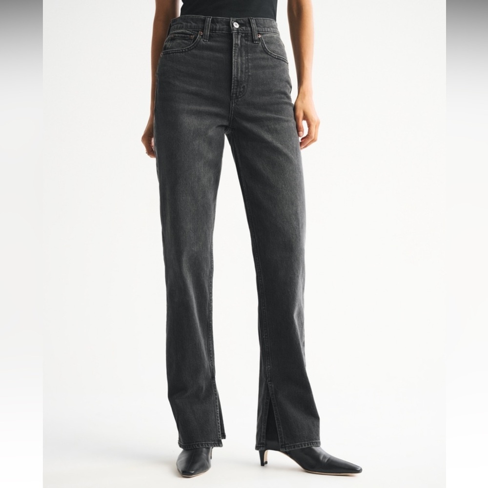 Abercrombie & Fitch Women's Black Straight Leg Jeans